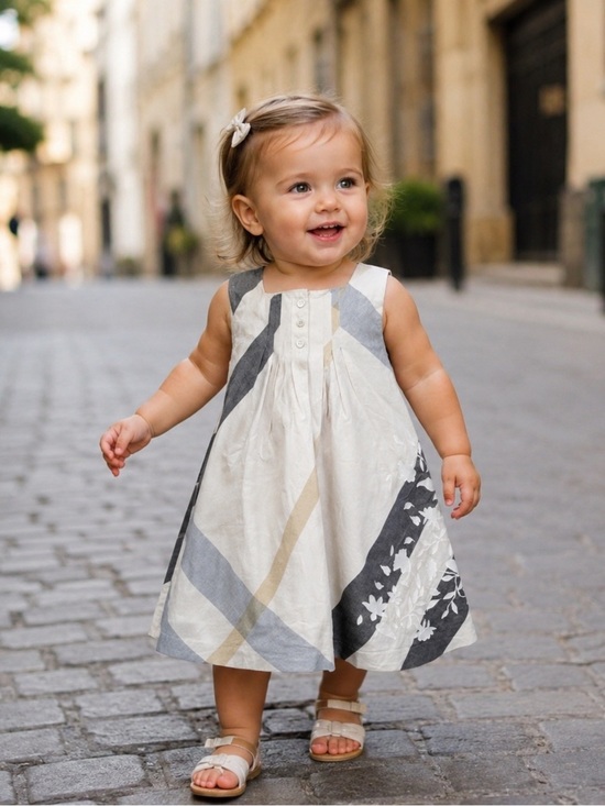 Burberry Other - Burberry Dress 9/12 months sleeveless Burberry beige flowers